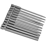 JTENG 11pcs Torx Bits Schraubendreher Set Extra lang(100mm) ，T6-T40 mit magnetisch,Stahl-Sechskantschaft professionelles Schraubendreher B