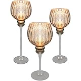 Wohaga 3er Set Windlichter H40/35/30cm in Bauernsilber-Optik Teelichthalter Teelichtständer Gartendeko Tischdek