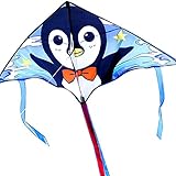 GFFTYX Cartoon Netter Pinguin-Kite-Kit für Erwachsene und Kinder, großer High-End-Easy-to-Fliegender Drachen für Außenspiele und Aktivitäten Einzelzeilen-Kite mit fliegenden Werkzeug