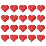 Amosfun 20 stücke led brosche Herz brosche rot Valentinstag Weihnachten Festival Geburtstagsfeier Hochzeit Silvester Party schmuck Geschenk partyzubehö