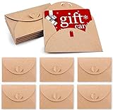 HAKACC 100 Stück Herz Briefumschläge, Mini Briefumschläge Kraftpapier Umschläge mit Herz Verschluss für Weihnachten Valentinstag Geschenkk