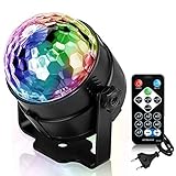 Karrong Discokugel LED Party Lampe Musikgesteuert mit USB, 7 Farbe Discolicht Partylicht Disco Licht Lichteffekte, Partybeleuchtung DJ Licht für Kinder Weihnachten Party