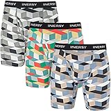 INNERSY Herren Mesh Unterwäsche Atmungsaktiv Cool Comfort Long Leg Boxer Briefs 3er Pack - - X-Larg