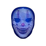 KEBEIXUAN LED Maske Intelligente Leuchtende Maske DIY Benutzerdefinierte Muster für Karneval，Nachtclub, Musikfestival, Tanzen, Partyzubehör (USB-Aufladung)