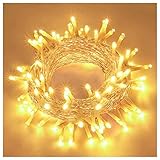 Sits 10Meter LED Lichterketten Aussen Innen Warmweiß mit 80er LEDs, Batteriebetriebe Weihnachts Lichter, Wasserdicht IP44, Deko für Party, Innenbeleuchtung, Schlafzimmer, Fenster, H