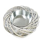 TGG Weidenkranz grau mit Zinkeinsatz zum bepflanzen 30cm/ 40cm, Spaltweide !!! (Ø40cm/ H10cm)