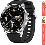 Blackview X1 Smartwatch Herren, Smart Armbanduhr Herren Fitness Tracker Smart Watch Rund 5ATM Wasserdicht Fitnessuhr Herren mit Pulsuhr Schrittzähler Damen Wearable Sportuhr iOS Android Kompatib