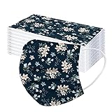 KAQQ 50 Stück Erwachsene Mundschutz Einweg Weihnachtsmotiv Mund und Nasenschutz 3-lagig Staubdicht Elastisch Loops Halstuch Outdoor Gesicht Schild Bandana S