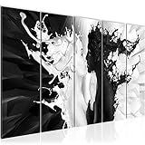 Runa Art Wandbild XXL Milk und Coffee 200 x 80 cm Schwarz Weiss 5 Teilig - Made in Germany - 005055b