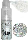 25g Glitterpuder Spray.MAGIC SILBER -IRISIEREND. Auch für Haut und Haar Glitzer in der Pump