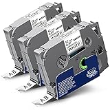 3x Labelwell Tzc-231 Tz Tape 0.47 12mm White Ersatz für Brother Tze-231 Tze231 Tz-231 Tz-231 Schwarz auf Weiß Laminierte Schriftband für Brother P-Touch H105 Cube 1000 1010 H100LB P700 D450VP 1280