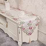 Queotty Tischläufer Stickerei Hochzeit TV-Schrank Tischdecke Kaffeeschuhe Tischläufer Weihnachtsgeschenkbox 40 * 120cm/16 * 47