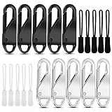 Reissverschluss Zipper Pull,24 Stück Reissverschluss Zipper Ersatz,Metall Reißverschlussanhänger,Für Reissverschluss Reparatur Ersatzzipper Koffer Mantel Stiefel Jackenrucksäck