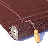 FYTVHVB 0,8 mm dünne Bambusjalousien,Retro japanische lichtfilternde Sonnenschutzrollos,Trennender dekorativer Vorhang für Zuhause,Büro und Außenbereich,lichtdurchlässig,Nicht transparent,natü