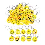 JZK 50 x Mini Emoji Schlüsselanhänger Tasche Anhänger, Mitgebsel Geschenk Gastgeschenk für Kinder Party Geburtstag Party