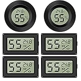 EEEKit 6 Pack Mini Hygrometer Thermometer Feuchtigkeitsmesser LCD Digitalanzeige Temperatur Feuchtigkeits Messgerät für Innen Außenbereich Babyzimmer Gewächshaus Reptilien Inkub