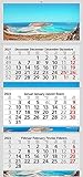 XXL Monatskalender 2022 Balos Beach mit 3 oder 4 Monate Motiv Kalender Foto Strand Meer Wandkalender groß ohne Werbung Fotokalender Bürokalender Motivkalender Mehrblockkalender (3 Monatskalender)