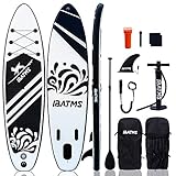 IBATMS Aufblasbares Sup Board 10'6' x 32' x6'(320x80x15cm), 6 Zoll dick Stand up Paddling Board mit Pumpe Komplettes Zubehör,Unterstützung für bis zu 300 lb