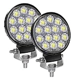 Furado LED Arbeitsscheinwerfer, 12V Scheinwerfer LED Rundes, 2 Stück 42W Arbeitsscheinwerfer LED, für Traktor,Offroad, SUV, ATV, LKW Rückfahrscheinw