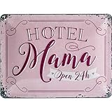 Nostalgic-Art Retro Blechschild Word Up – Hotel Mama – Geschenk-Idee für Beste Mutter, aus Metall, Vintage-Design mit Spruch, 15 x 20