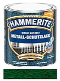 750 ml Hammerite Direkt auf Rost Metall-Schutzlack Dunkelgrün, Hammerschlag