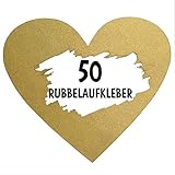 50 Rubbel Etiketten Herzen Gold zum Basteln von Rubbelkarten Rubbellose Überraschungen Gutscheinkarten Einladungen Hochzeit oder Verkündung von Schwang