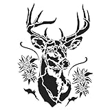 Ideen mit Herz Laser-Kunststoff-Schablone, DIN A4 | perfekt geeignet für Textilgestaltung, Wandgestaltung, Fenster, Papier, Scrapbooking, Kinder, Basteln, DIY (Hirsch)