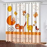 YTSDBB Verdunkelungsvorhang ​Kinderzimmer Cartoon Tier Alphabet Schmetterling B 110 x H 95 cm Thermovorhang Schlafzimmer Lichtundurchlässig stoff Lärmschutzvorhang für Junge Mädchen Wohnzimmer Teenag