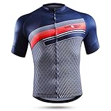 NEENCA Herren Radtrikot Fahrradtrikot Kurzarm Sport T- Shirt Schnelltrockendes Atmungsaktives Elastisches Radshirts mit DREI Rückentaschen und Reißverschluss aus Poly