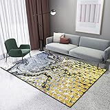 Modernes Design Teppich Maschinenwäsche, Rechteckig Anti-Rutsch Teppiche fürs Wohnzimmer Esszimmer Schlafzimmer,Modernes Design abstrakt golden 120 x 190