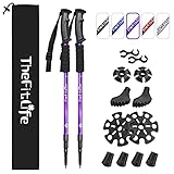 TheFitLife Walking stöcke Teleskop Trekkingstöcke - 2er Pack mit Antischock- und Schnellverschlusssystem,verstellbar,gummipuffer, Ultraleicht zum Wandern, Camping, Bergsteigen, Rucksackwandern, G