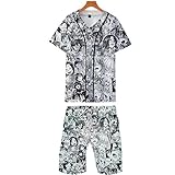 Ahegao T-Shirts und Hosen Set Sportswear-Sets Top & Kurze Höschen Bekleidungssets Sportbekleidung