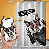 Personalisierter Duschvorhang mit Eigenem Foto Bedrucken Polyester Waschdicht Anti-Schimmel 12 Ringen Bild Selbst Gestalten Badezimmer Deko Lustiges Geschenk für Freund Familie Geburtstag W