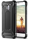 Coolden Samsung Galaxy J7 2017 Hülle, Premium [Armor Serie] Outdoor Stoßfest Schutzhülle Tough Silikon + Hard Bumper Militärstandard Handyhülle für Samsung Galaxy J7 DUOS(Schwarz)