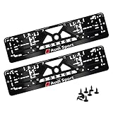 Auto-Kennzeichenhalter - Halter für KFZ-Kennzeichen, Nummernschild, Autokennzeichen, mit Klicksystem - Inkl. 8 Schrauben & 8 Vibrationsdämpfer - Einfache & stabil - 2er Set, 52 x 10