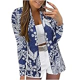 Homemarke Damen Blazer Slim Fit Anzugjacke Elegant Langarm Revers Frauen Sakko Einfarbig Kurz Jack