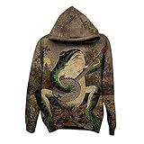 Komiseup Lustiger Tierdruck Hoodie Damen Langarm Kapuzenpullover Frauen Animal Drucken Sweatshirt mit Kapuze Lässiges Pullover Langarm Top