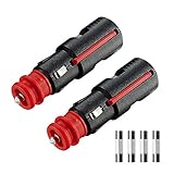 Digit.Tail Sicherheits-Universalstecker 21mm Zig./ 12mm DIN- KFZ Zigarettenanzünder Stecker 12V-24V Zigarettenanzünderbuchse Normstecker mit 10A 16A Sicherung für Auto LKW PKW Motorrad (2 PCS)