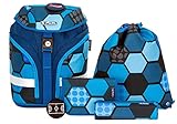 Herlitz Schulranzen SoftLight Plus Jungen Mädchen Schultasche Schulrucksack 7 Teile Set + Trinkflasche (Play Ball 2648)