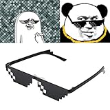 Ogquaton Premium Cool 3 Bit MLG Pixelated Sonnenbrille Deal with It Glasses Mosaic Pixel Sonnenbrille Nü