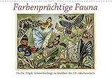 Farbenprächtige Fauna. Fische, Vögel, Schmetterlinge in Grafiken des 19 Jahrhunderts (Wandkalender 2022 DIN A3 quer)