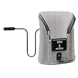 USB Flaschenwärmer Heizung, Tragbar Milchwärmer mit Temperaturanzeige Babyflaschenwärmer Auto Babykostwärmer Unterwegs Milchflasche Outdoor Thermostat Isoliertasche für Babyflaschen-20cmx8cmx23