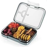 FINEW Hochwertig Bento Box Kinder, Lunchbox Brotbox Mit Fächern, Luftdichte Auslaufsicher Brotzeitbox, Klick-Taste Brotbüchse - Mit 4+2 Fächern, Brotdose für Kindergarten und Schule - BPA F