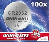 100 x Knopfzelle CR2032 Wilhelm Batterie Lithium 3V CR 2032 Industrieware…