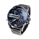 Fenkoo Herrenuhr Quarz Sportuhr Kalender Dual Time Zone Edelstahl Uhr montre reloj relogio (schwarz/blau)