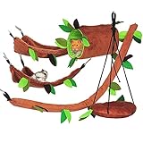 5 STÜCKE Hamster Hängematte Kleine Tiere Ratte Hängen Warmes Bett Haus Käfig Nest Zubehör Spielzeug Blatt Hängen Tunnel und Schaukel für Sugar Glider Meerschweinchen Spielen Schlafen …