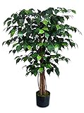 Ficus Benjamini 90cm grün DA künstlicher Baum Pflanze Kunstbaum Dekobaum Kunstpflanzen Zimmerpflanze Birkenfeig