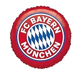 Amscan 4133501 - FC Bayern München Folienballon, mit Helium befüllbar, Partydeko für die Feier beim Fanclub oder die Fußballparty, Geschenk für Bayernfan, runder Luftb