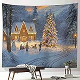 Tapisserie Wandbehang Weihnachtsdekor-Esszimmer Schlafzimmer Wohnzimmer Kunst Dekoration Hintergrund Party Decke-Wandteppich Für Weihnachten Home Decor,80×60