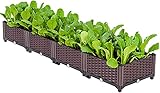 GXBCS Hochbeet Kunststoff Hochbeete Indoor Outdoor Pflanzer Box Kit Kunststoff Square Raised Garden Bed für den Anbau von Gemüse Kräuter Blumen 0831(Size:1 Planter Box)